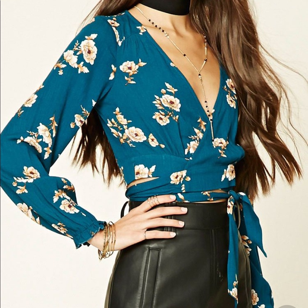 Woven Floral Crop Top